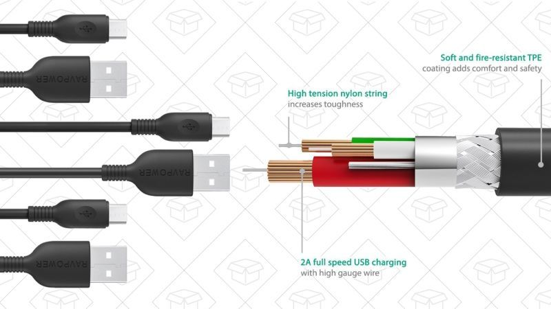 Pack de 3 cables MicroUSB durables, $9 con código MDFO6M7J